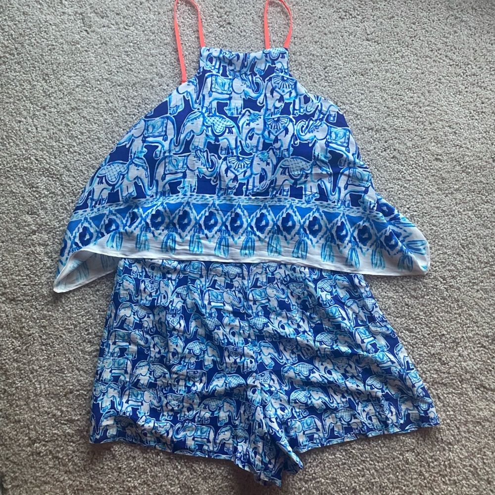 Lilly Pulitzer Blue Elephant Romper